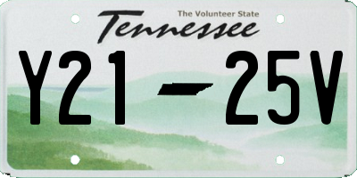 TN license plate Y2125V