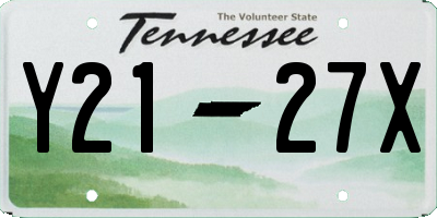 TN license plate Y2127X