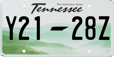 TN license plate Y2128Z