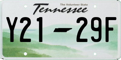 TN license plate Y2129F