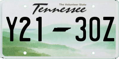 TN license plate Y2130Z