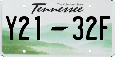 TN license plate Y2132F