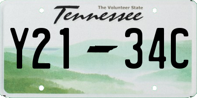 TN license plate Y2134C