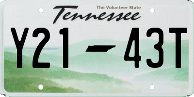 TN license plate Y2143T