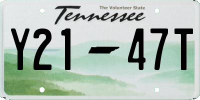 TN license plate Y2147T