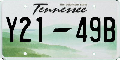 TN license plate Y2149B