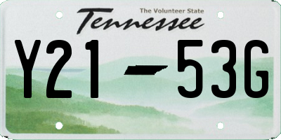 TN license plate Y2153G