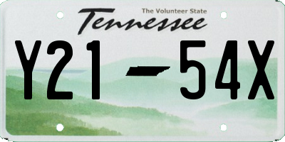 TN license plate Y2154X