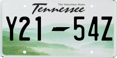 TN license plate Y2154Z