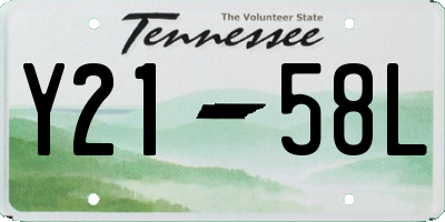 TN license plate Y2158L