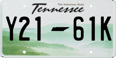 TN license plate Y2161K