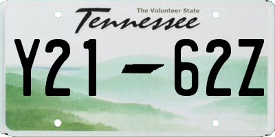 TN license plate Y2162Z