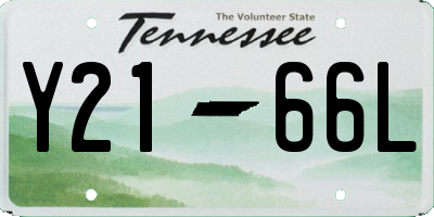 TN license plate Y2166L