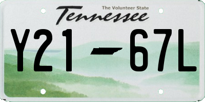 TN license plate Y2167L