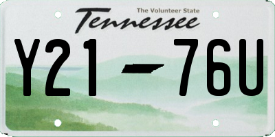 TN license plate Y2176U