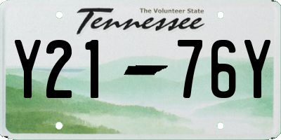 TN license plate Y2176Y
