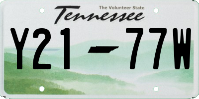 TN license plate Y2177W