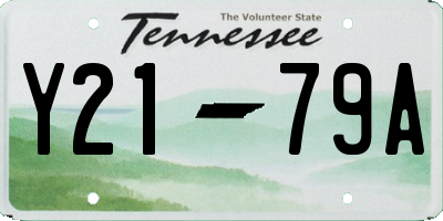 TN license plate Y2179A