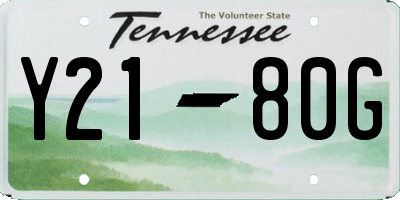 TN license plate Y2180G