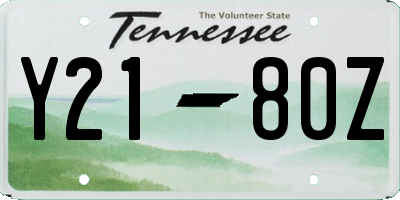 TN license plate Y2180Z