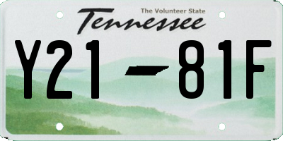 TN license plate Y2181F