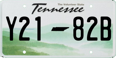 TN license plate Y2182B