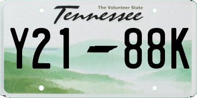 TN license plate Y2188K