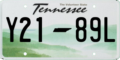 TN license plate Y2189L