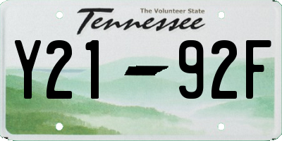 TN license plate Y2192F