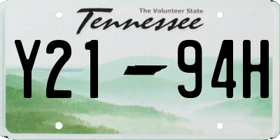 TN license plate Y2194H