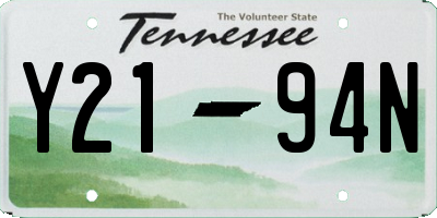 TN license plate Y2194N