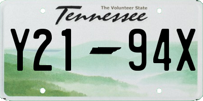 TN license plate Y2194X