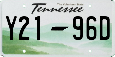 TN license plate Y2196D