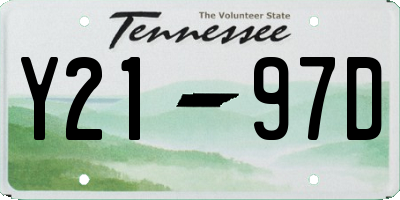 TN license plate Y2197D
