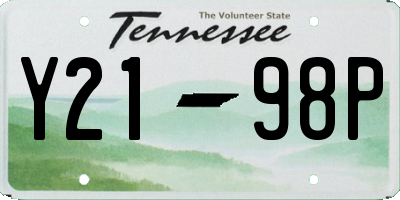 TN license plate Y2198P
