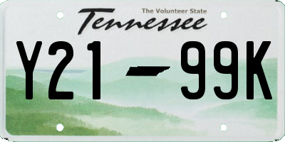 TN license plate Y2199K