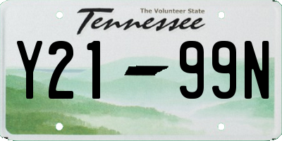 TN license plate Y2199N