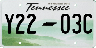 TN license plate Y2203C