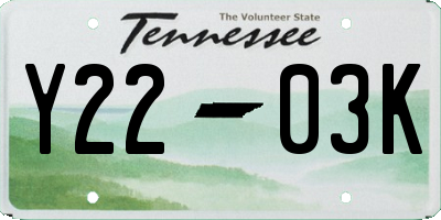 TN license plate Y2203K