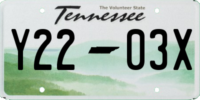 TN license plate Y2203X