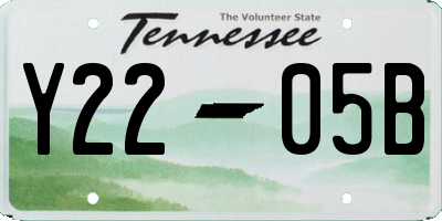 TN license plate Y2205B