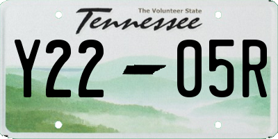 TN license plate Y2205R