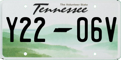 TN license plate Y2206V