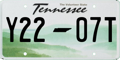 TN license plate Y2207T