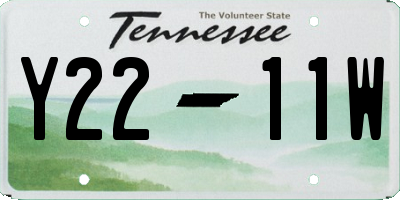 TN license plate Y2211W