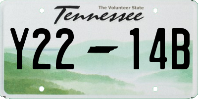 TN license plate Y2214B