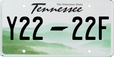 TN license plate Y2222F