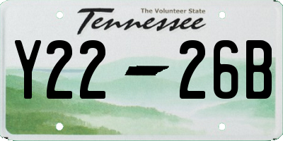 TN license plate Y2226B