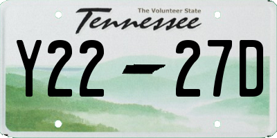 TN license plate Y2227D