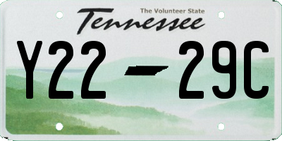 TN license plate Y2229C